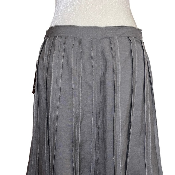 Carole Little Women’s Linen Blend Pleated Embroidered Skirt Size 10 Taupe Summer - Picture 6 of 8